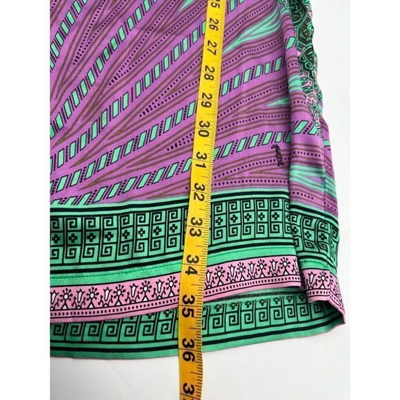 Hale Bob Women's Medium Silk Blend Colorful Boho Abstract Print Long Sleeve - Picture 10 of 15